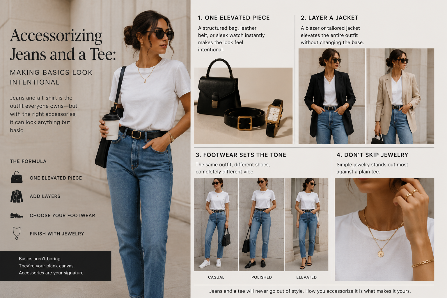 How to Accessorise Jeans and a T-Shirt: Elevate Your Basics