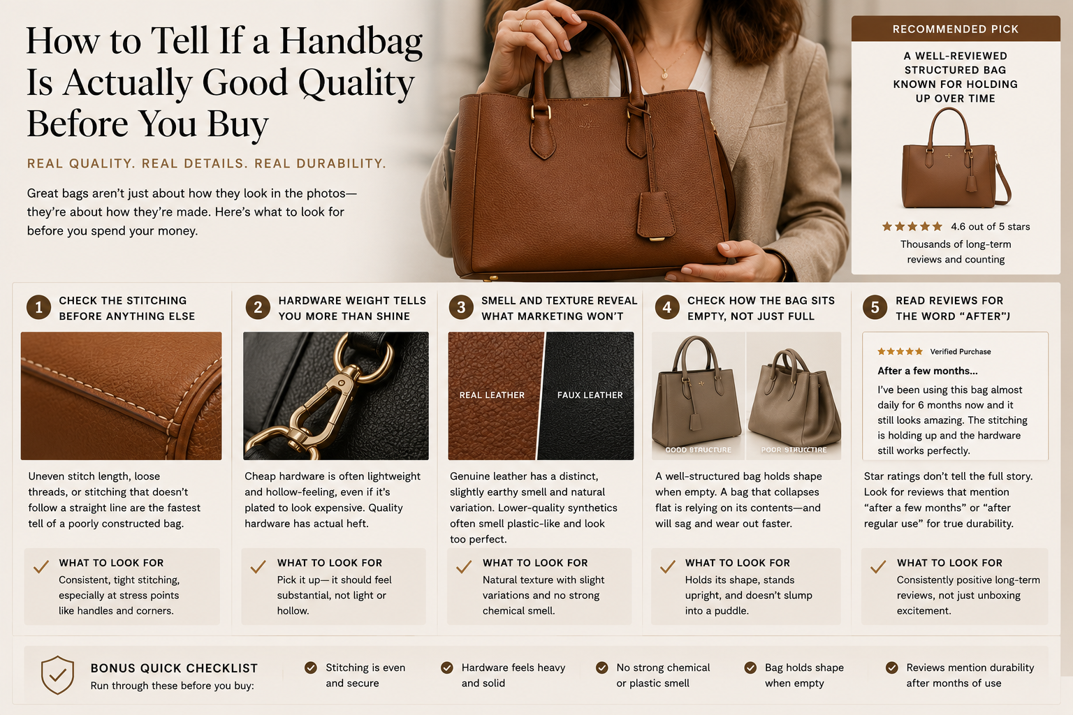 How to Tell If a Handbag Is Actually Good Quality Before You Buy