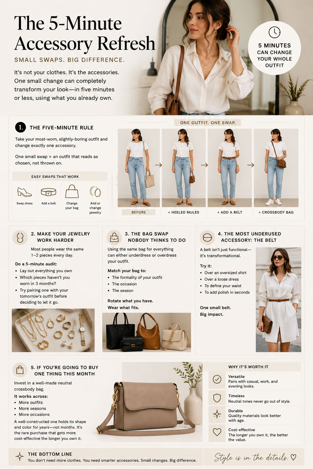5 Accessory Swaps That Instantly Fix a Boring Outfit