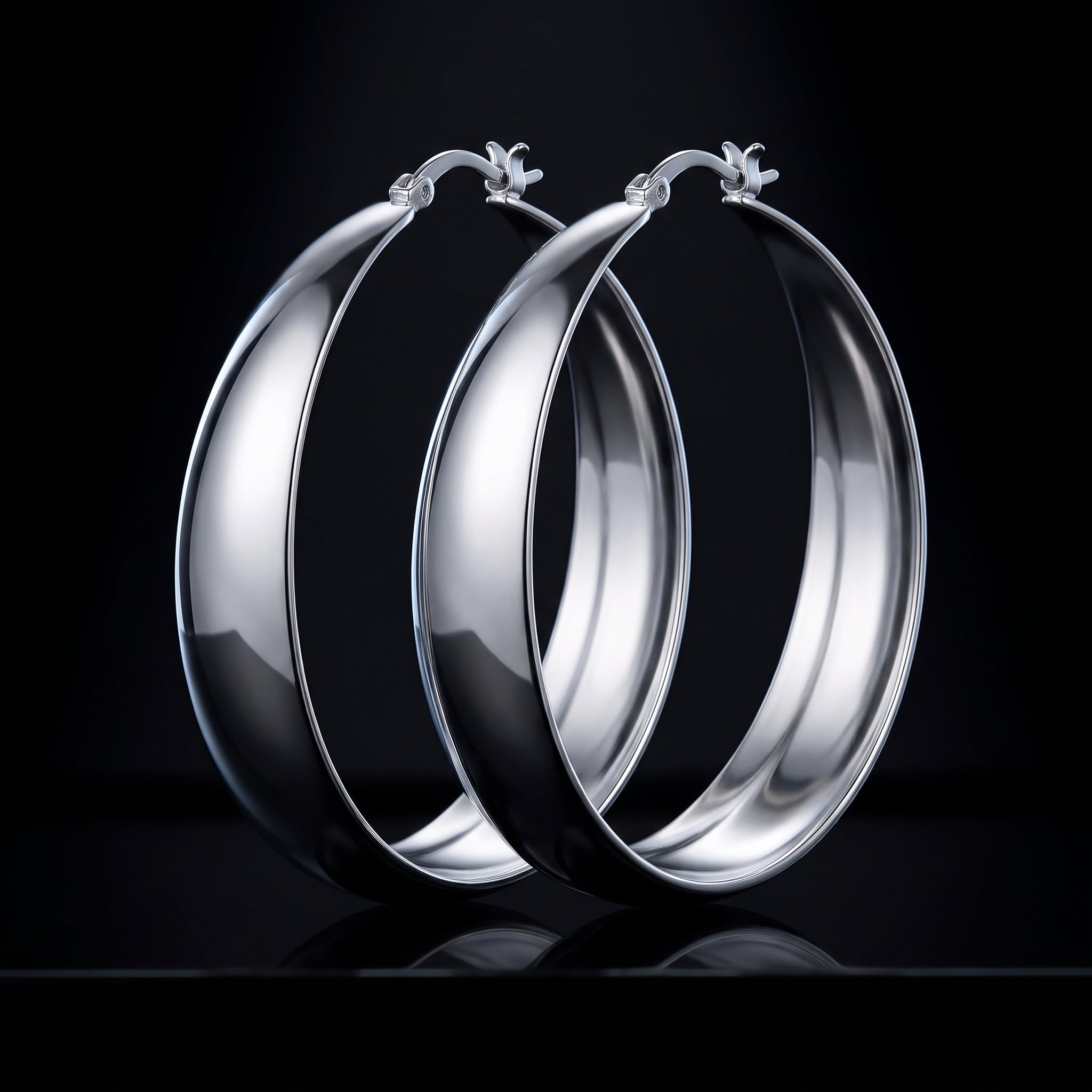 Senteria Chunky Hoop Earrings - 925 Sterling Silver, 14K Gold Plated