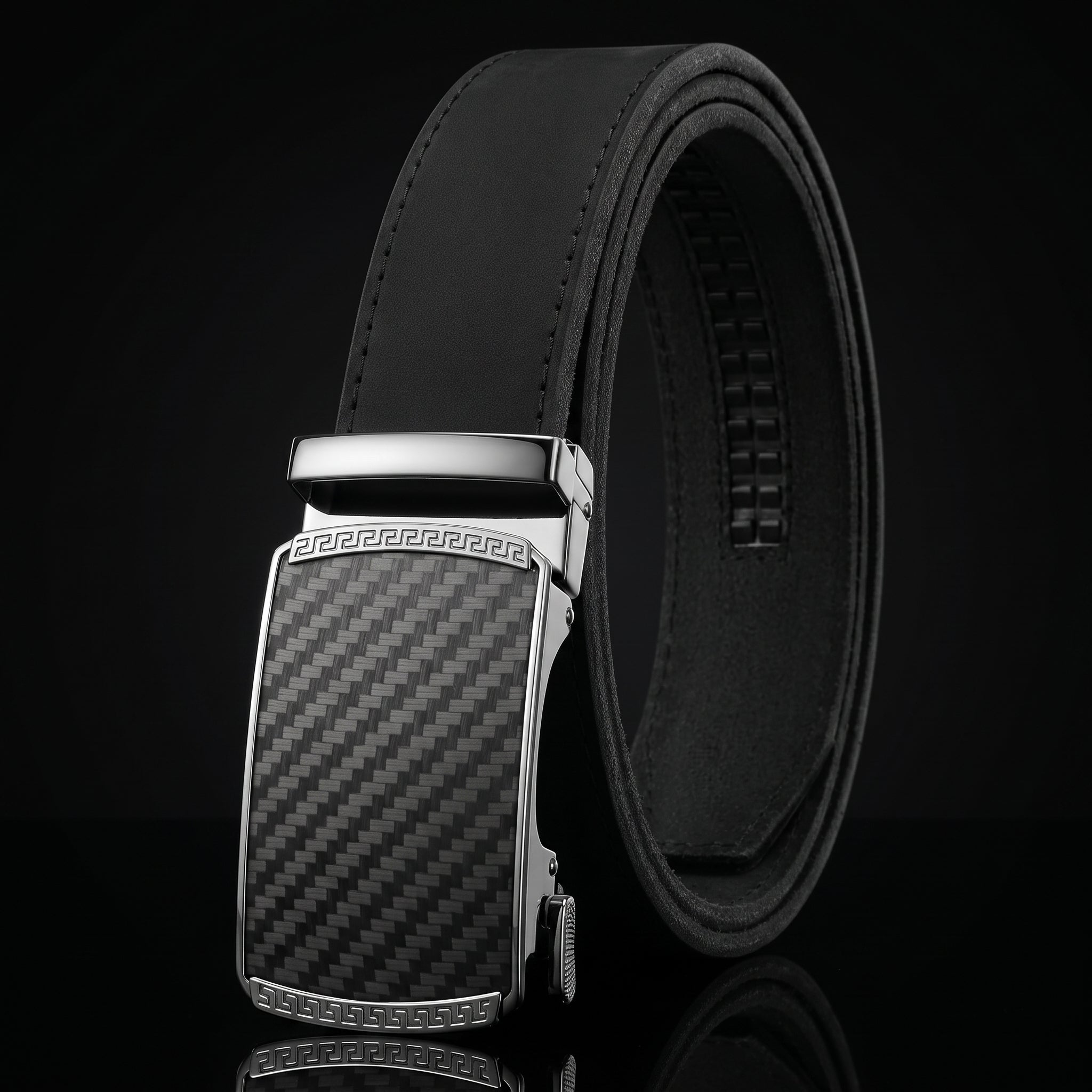 CHAOREN Ratchet Belt for Men - Genuine Leather, 32-38" Waist Adjustable