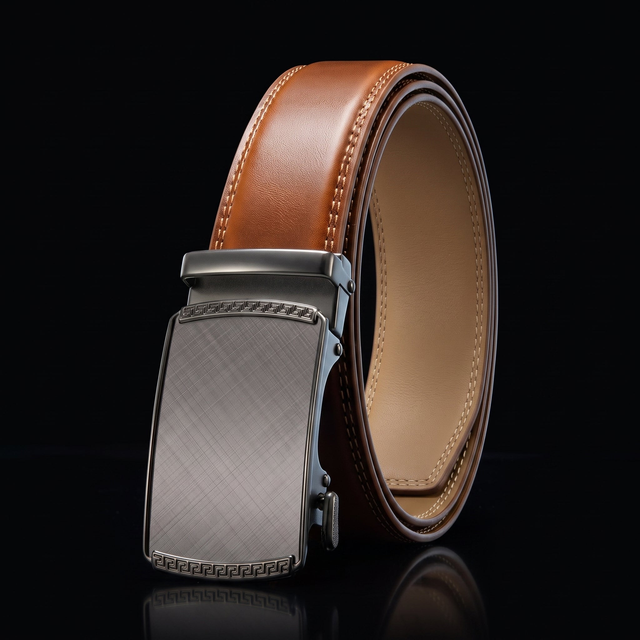 CHAOREN Ratchet Belt for Men - Genuine Leather, 32-38" Waist Adjustable