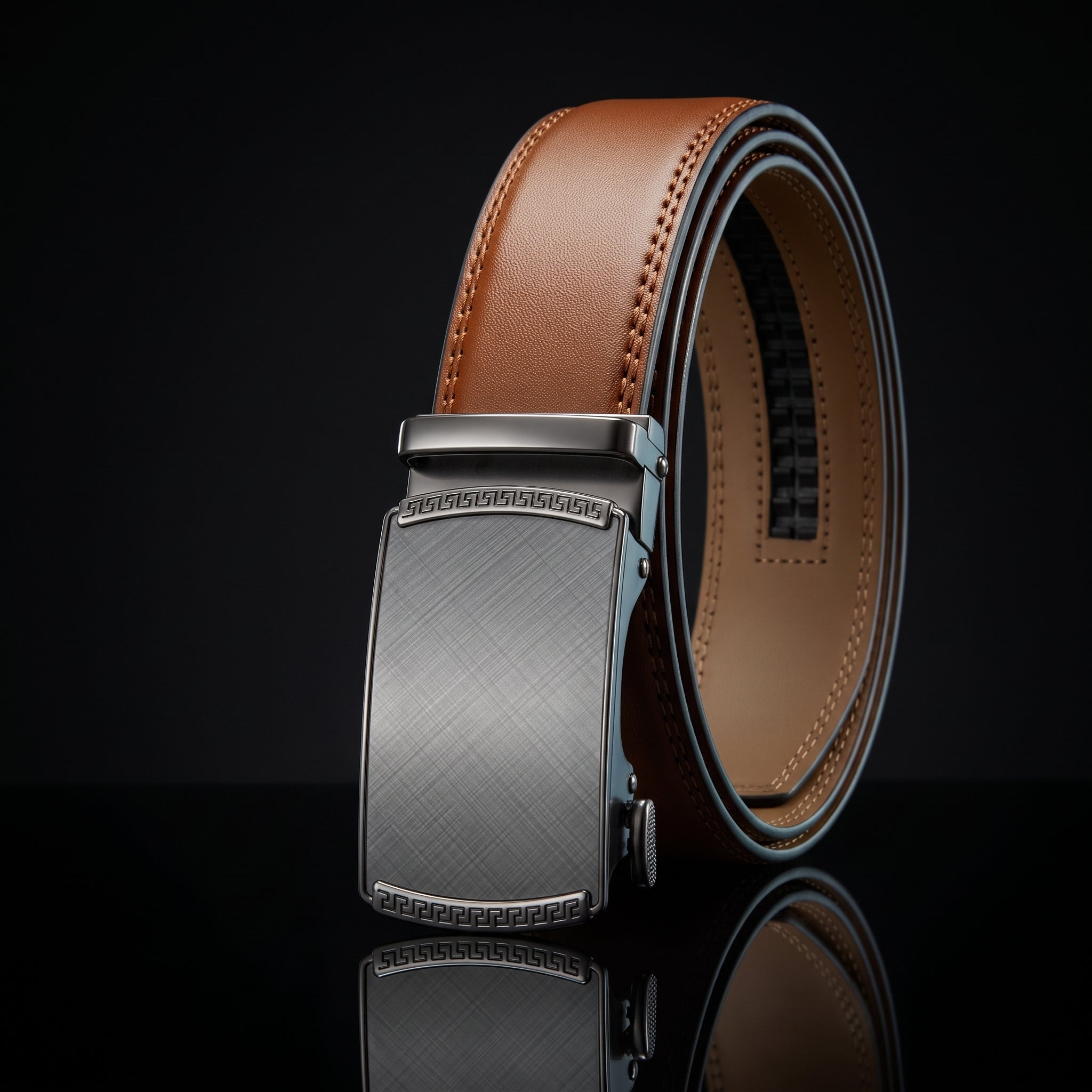 CHAOREN Ratchet Belt for Men - Genuine Leather, 32-38" Waist Adjustable
