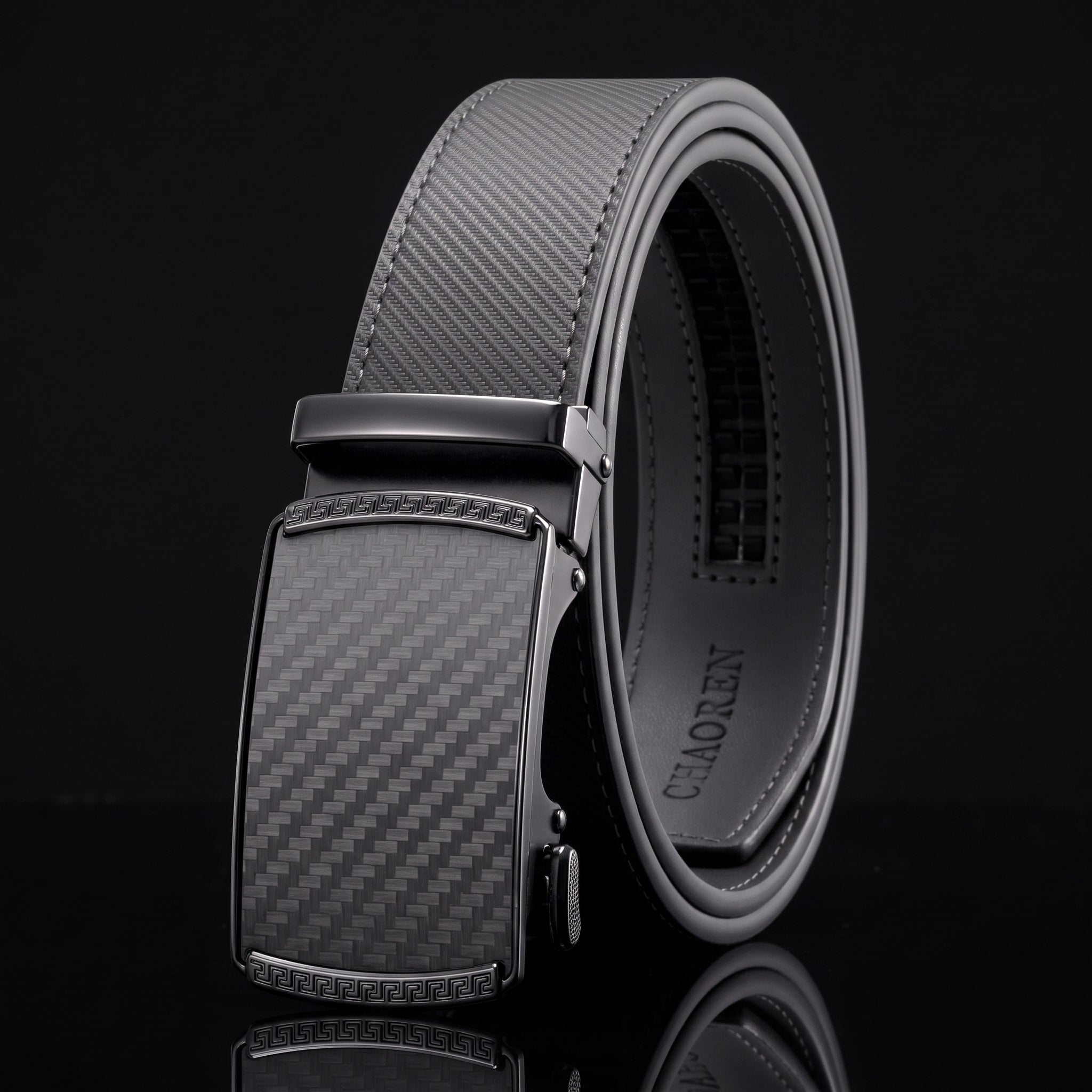 CHAOREN Ratchet Belt for Men - Genuine Leather, 32-38" Waist Adjustable