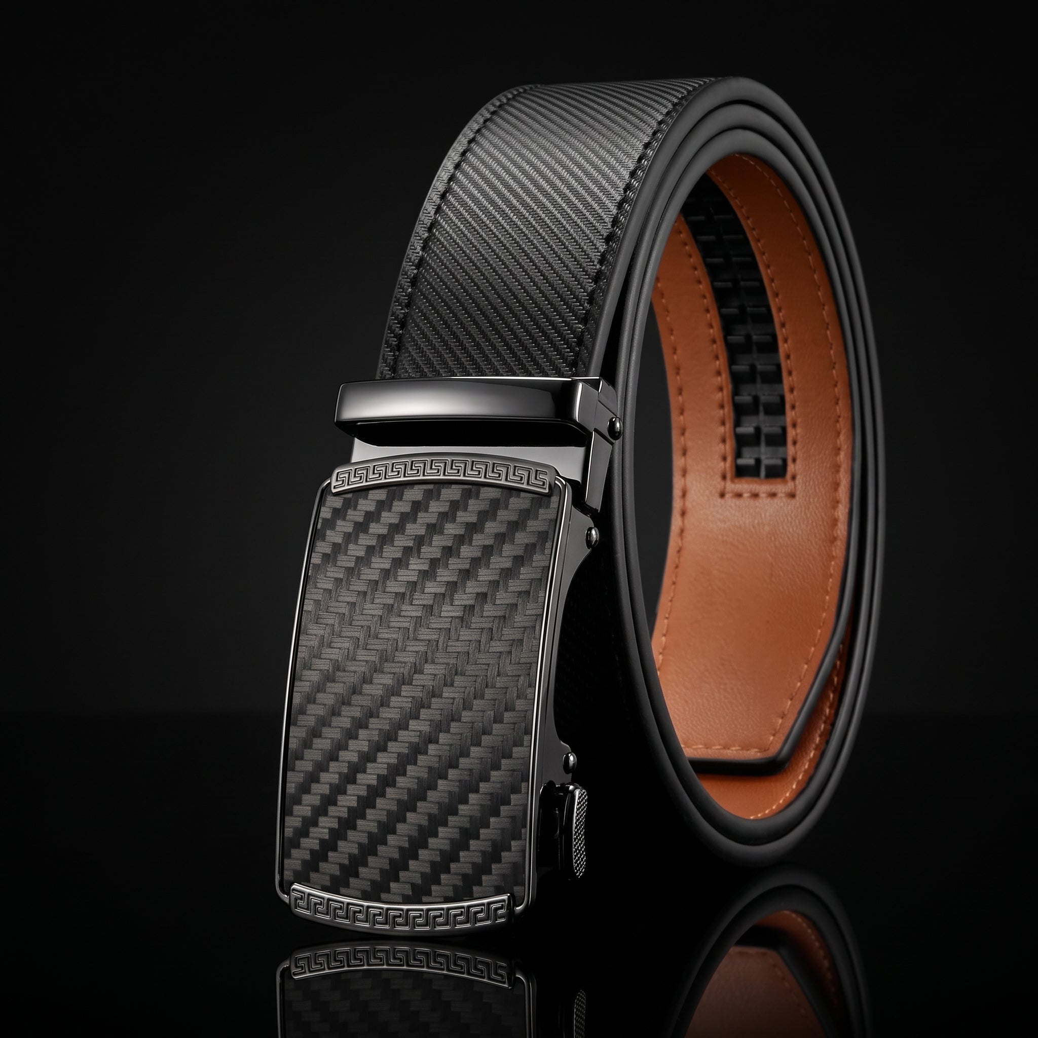 CHAOREN Ratchet Belt for Men - Genuine Leather, 32-38" Waist Adjustable