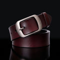 SUOSDEY Women's Leather Belt - Retro Metal Pin Buckle Waist Belt