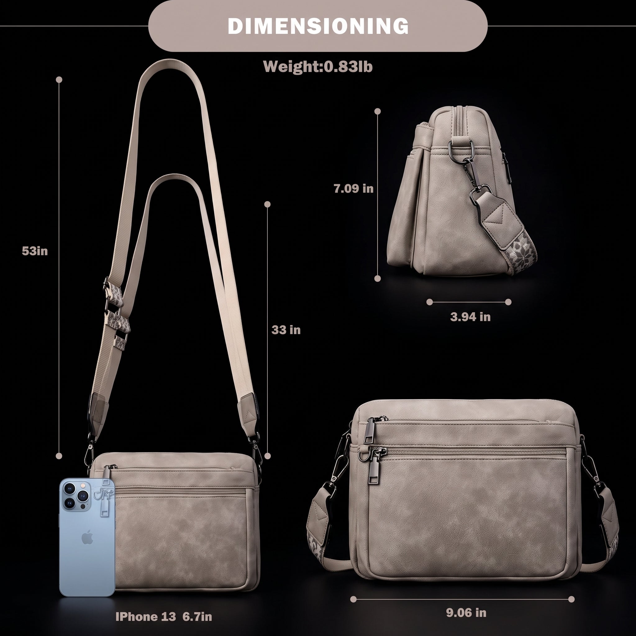 MUIIKOLA Crossbody Bag - Vegan Leather Shoulder Handbag with Built-In Wallet