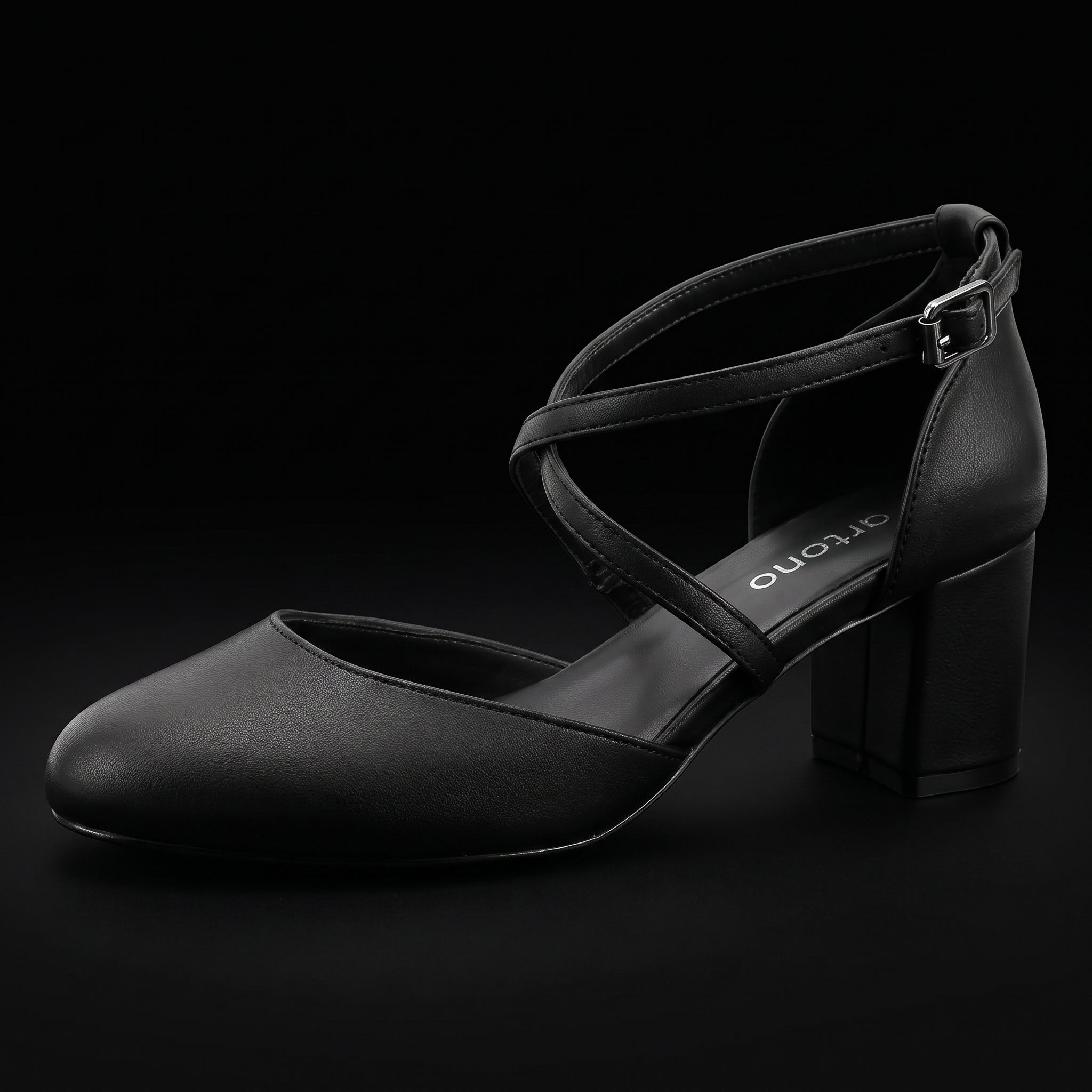 Greatonu Women's Court Shoes - Mid Heel Ankle Strap Party Pumps