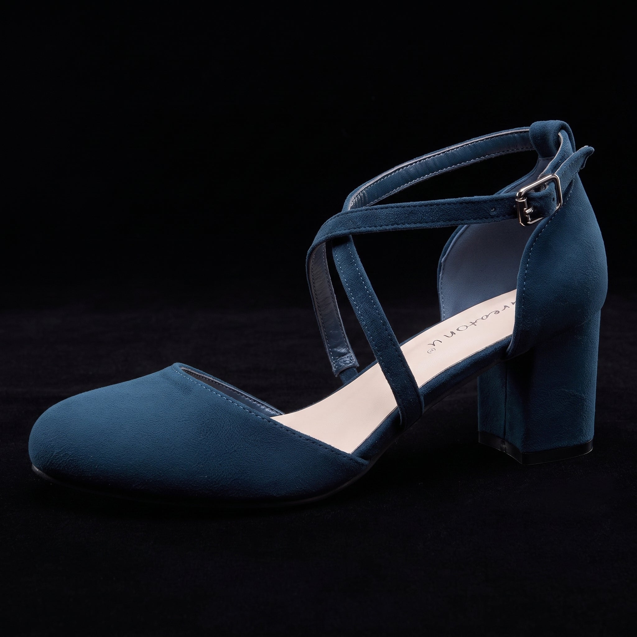 Greatonu Women's Court Shoes - Mid Heel Ankle Strap Party Pumps