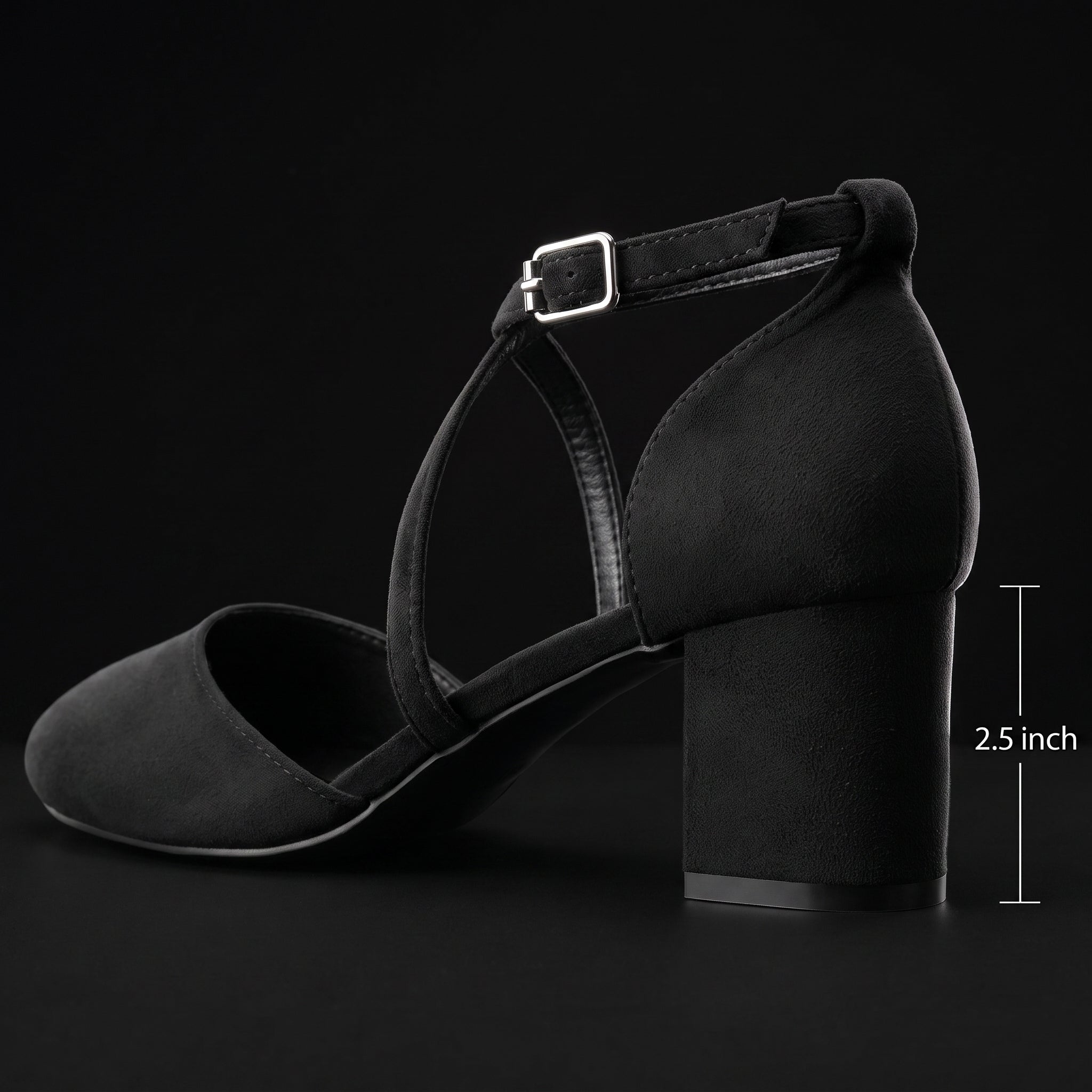 Greatonu Women's Court Shoes - Mid Heel Ankle Strap Party Pumps
