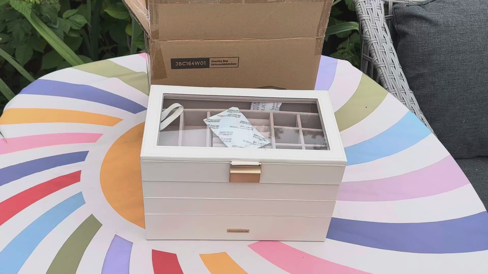 SONGMICS 6-Tier Jewellery Box with Mirror & Lock - JBC152W01