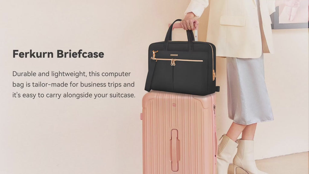 Ferkurn 17-17.3 Inch Laptop Bag Case - Slim Briefcase for Women & Men